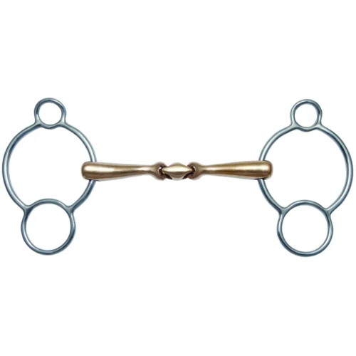 Quick Contact 3-Ring Snaffle double jointed suulised